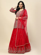 All Over Embroidered Georgette Choli With Lehenga & Dupatta